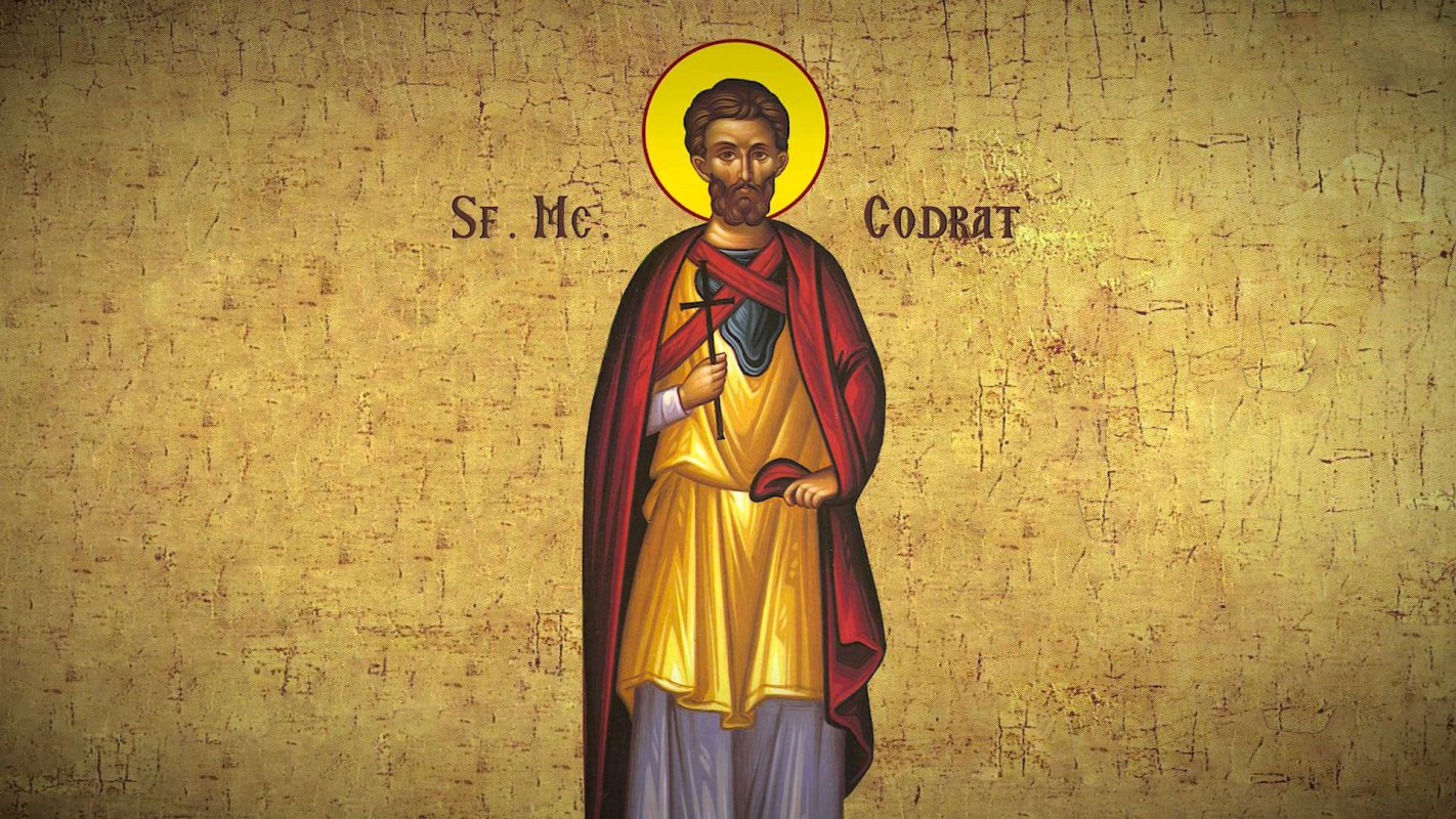 Arătarea pe cer a semnului Sfintei Cruci în Ierusalim; Sfinţii Mucenici Acachie şi Codrat 111350