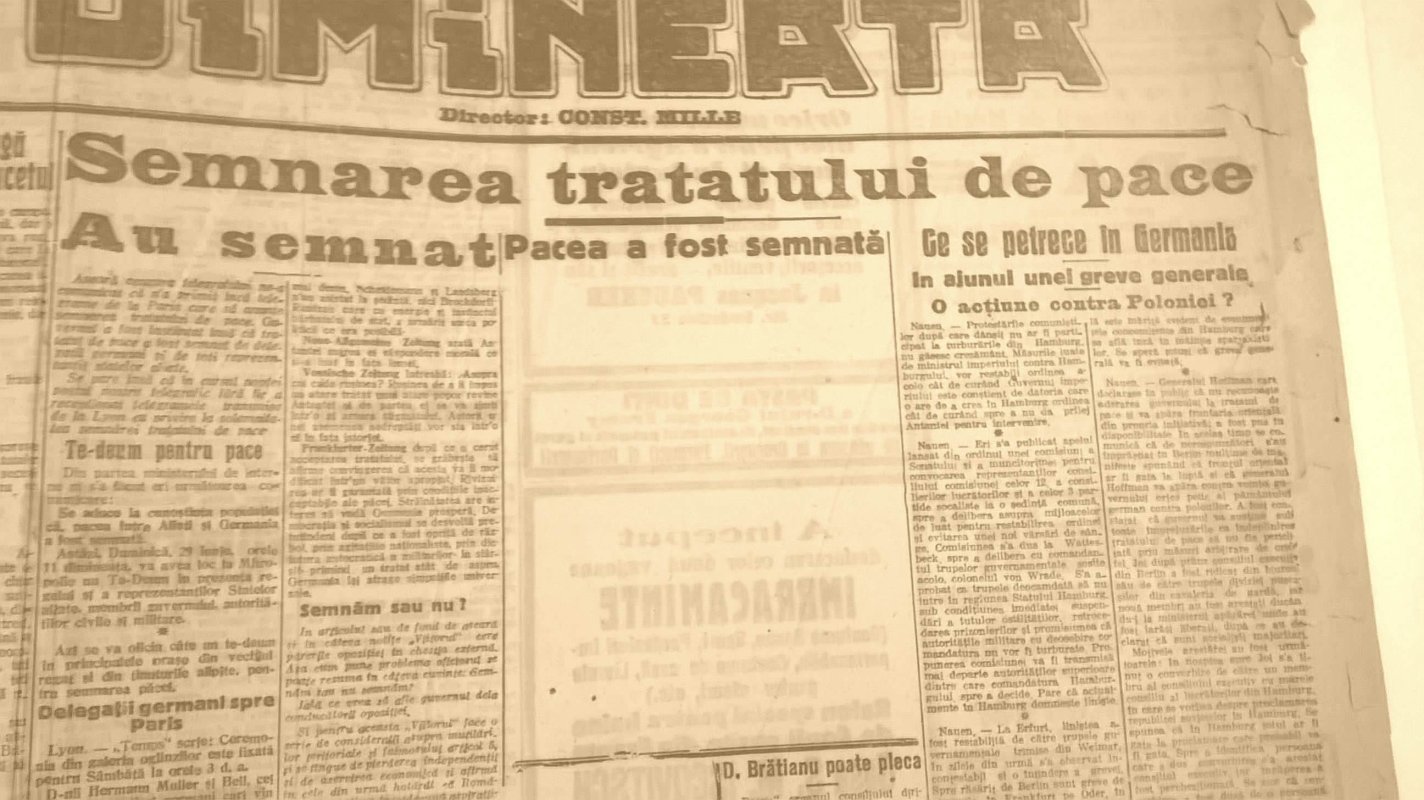 100 de ani de la semnarea Tratatului de Pace cu Germania 119701