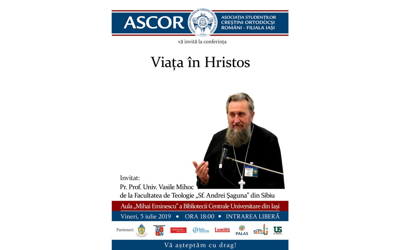 Părintele Vasile Mihoc le vorbeşte studenţilor la Iaşi 119752