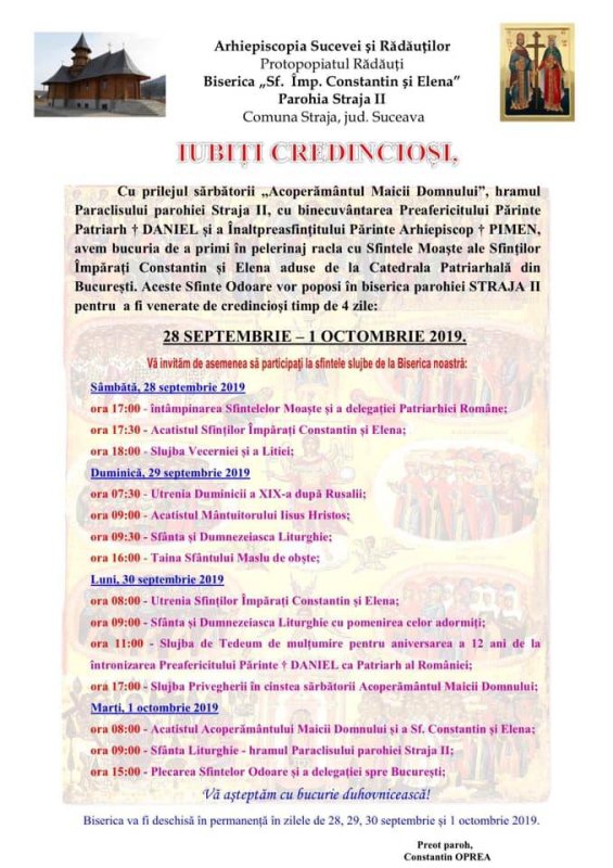 Moaştele Sfinţilor Împăraţi Constantin şi Elena la hramul Parohiei Straja II 127598