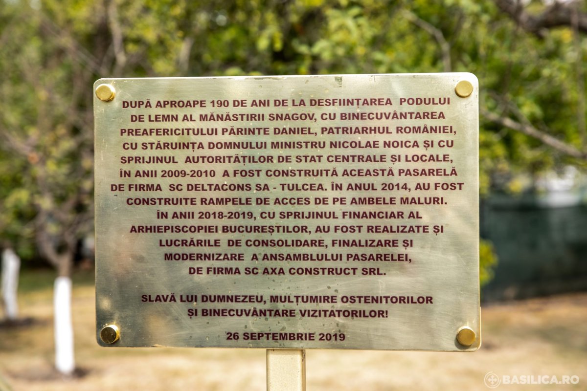 Podul pietonal de la Mănăstirea Snagov a fost finalizat şi binecuvântat 127570