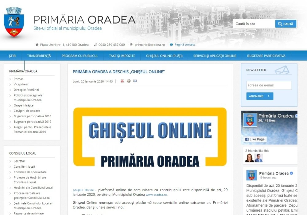 Ghișeu online la Primăria Oradea 137707