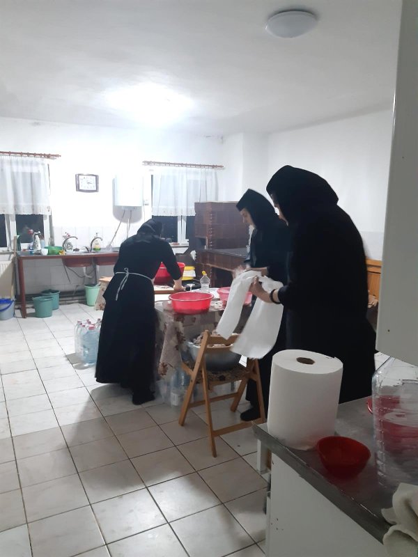 Monahiile din Eparhia Timișoarei sprijină personalul medical la frontiera română de la Cenad 141242