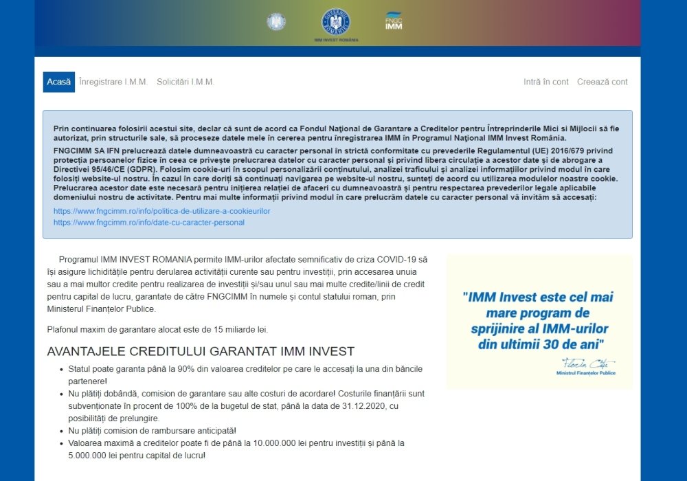 A fost reluată înscrierea în IMM INVEST România  143784