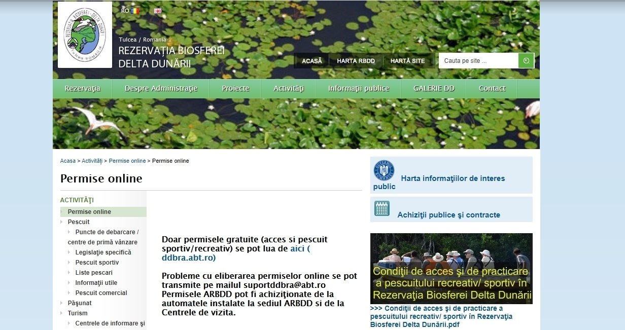 Permisele de acces în Rezervație, on-line, din 15 iunie 146206