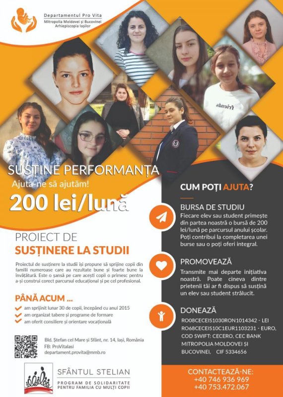 Pro Vita Iaşi ajută copii din familii numeroase să îşi continue studiile 146637