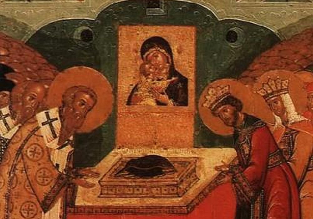 Punerea cinstitului veșmânt al Maicii Domnului în Biserica Vlaherne 147722