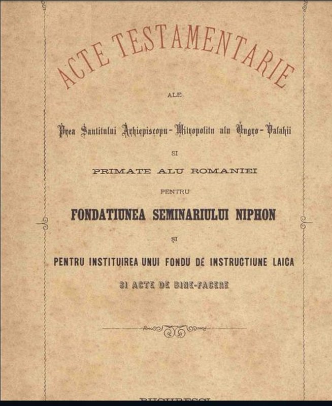 Testamentul Mitropolitului Nifon, un act filantropic 148622
