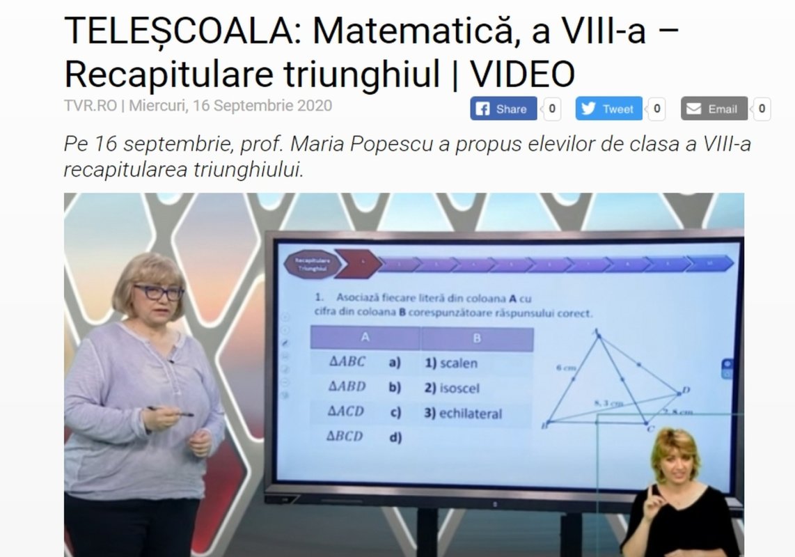 Se difuzează din nou Teleşcoala pentru elevi 152781