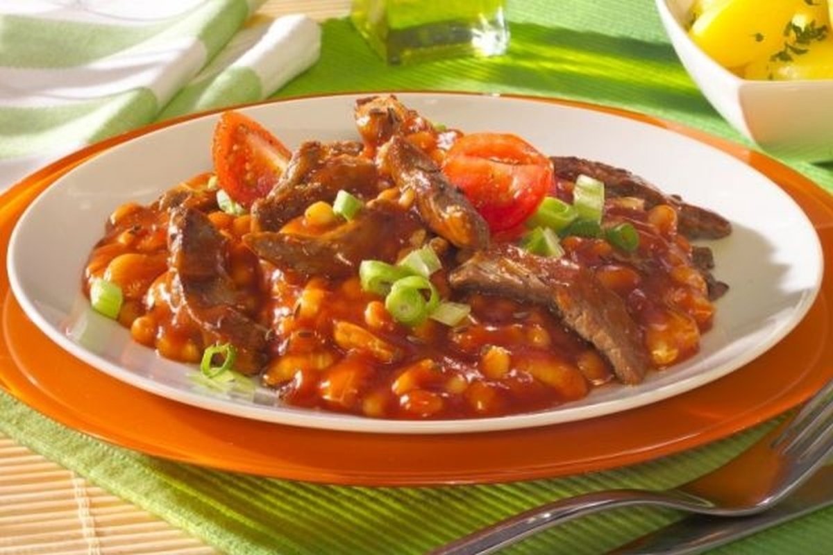 File din carne de vită cu fasole boabe şi praz (4 porţii)  162013