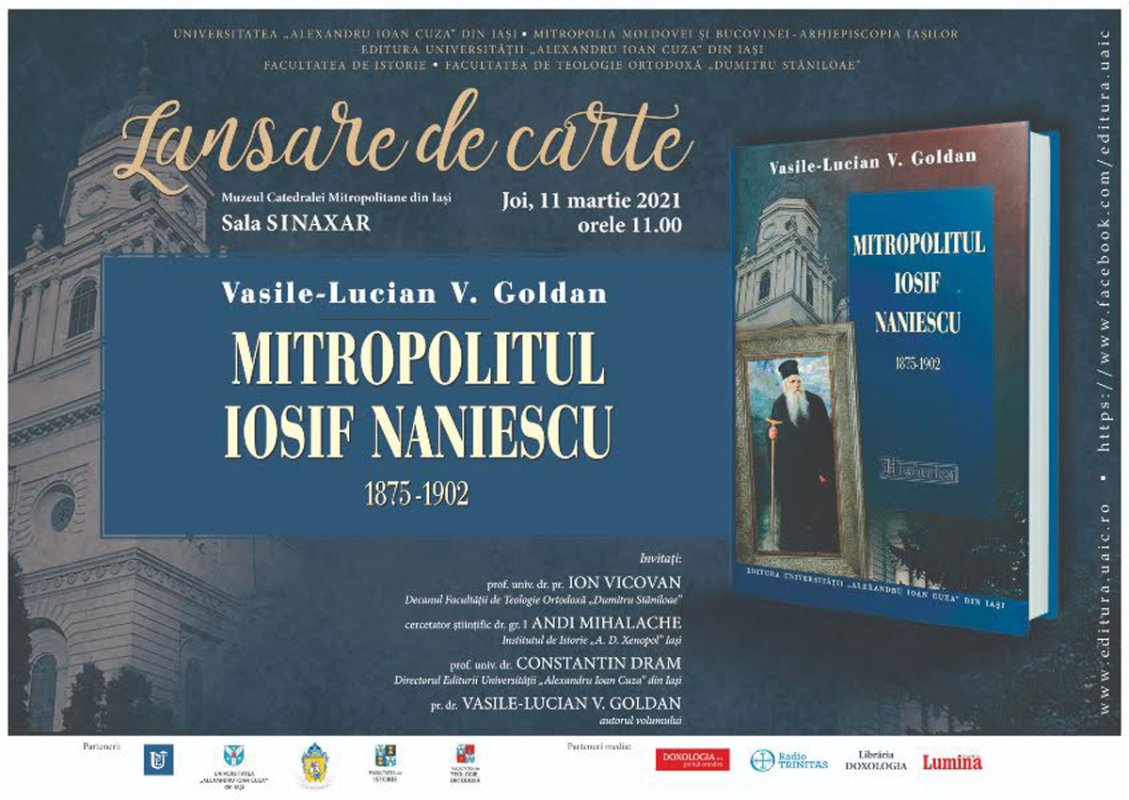 Volumul „Mitropolitul  Iosif Naniescu 1875-1902” va fi lansat joi la Iași 165356