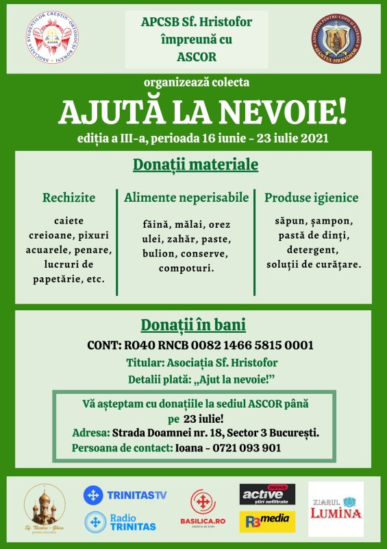 Colectă pentru nevoiaşi organizată de ASCOR Bucureşti 176318