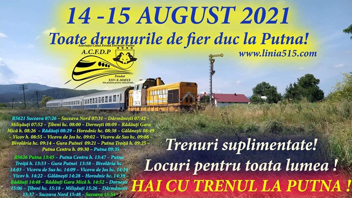 Hai cu trenul la Putna! CFR schimbă mersul trenurilor în 14 şi 15 august 180035
