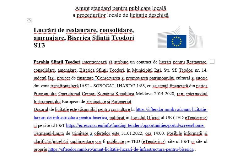 Lucrări de restaurare, consolidare, amenajare, Biserica Sfinții Teodori 194356