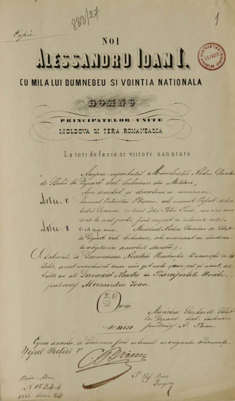 Reformele lui Cuza, exemplu de „patriotism luminat” 201416