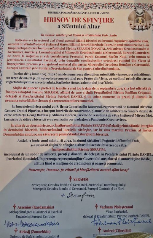„Voronețul” din Viena a primit veșmântul sfințeniei 217112