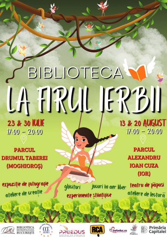 „Biblioteca la firul ierbii” revine în parcurile din București 221767