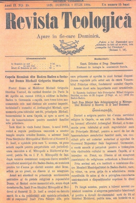 Tradiţie şi continuitate - Sfântul Iosif cel Milostiv şi Domnitorul Mihail Sturdza 228624