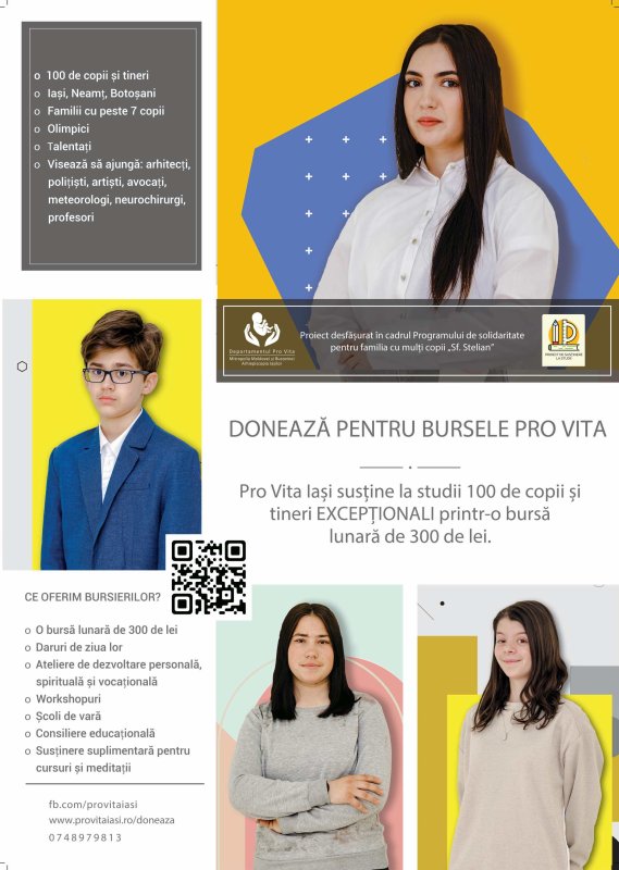 Campanie de strângere de fonduri pentru bursele lunare a 100 de copii și tineri excepționali 254639
