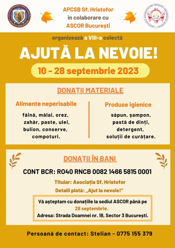 O nouă ediție a colectei umanitare „Ajută la nevoie!” 268605