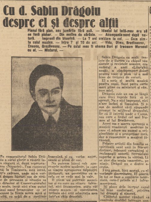 Sabin Drăgoi, autorul „primului oratoriu ortodox - Constantin Brâncoveanu” 269592