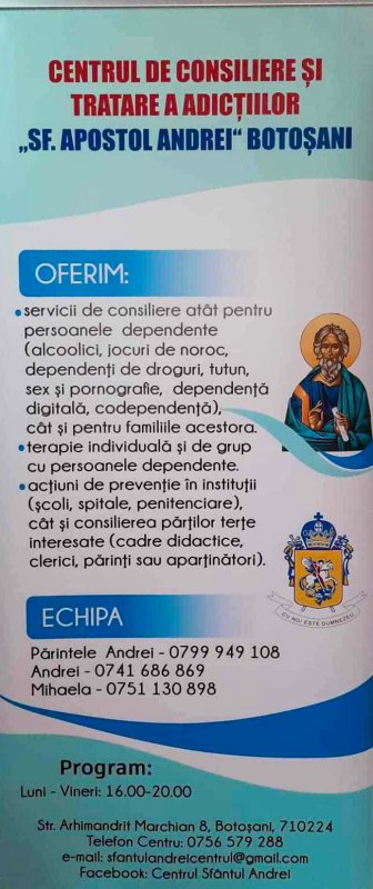 Centru pentru vindecarea persoanelor cu adicții în Protopopiatul Botoșani 277726