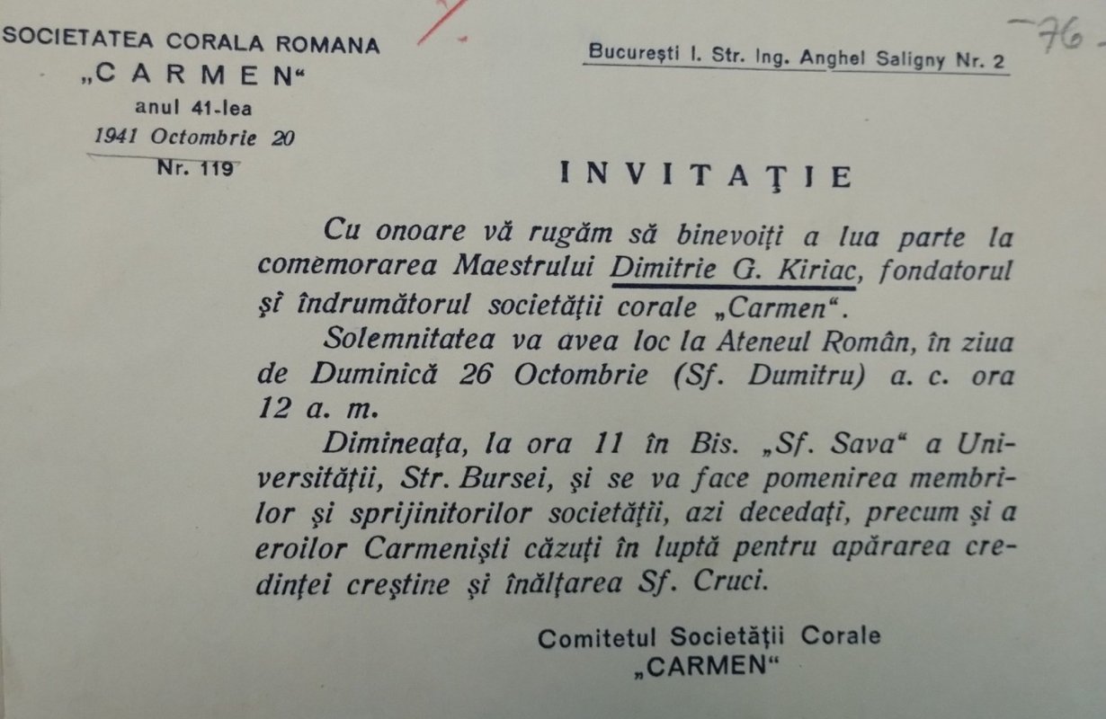 Societatea Corală Carmen, file de istorie din Arhivele Naționale 279386