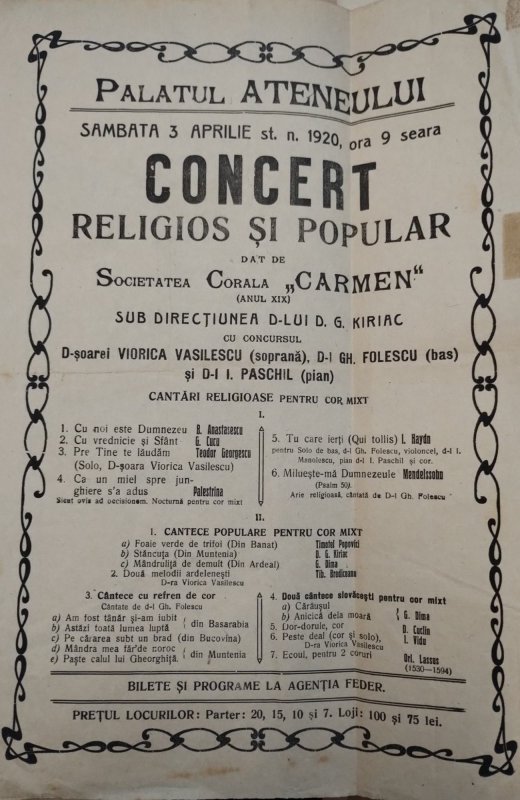 Societatea Corală Carmen, file de istorie din Arhivele Naționale 279387