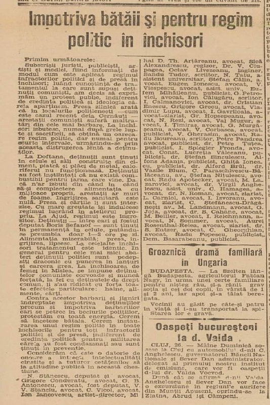 Sandu Tudor în apărarea drepturilor deținuților politici 304009