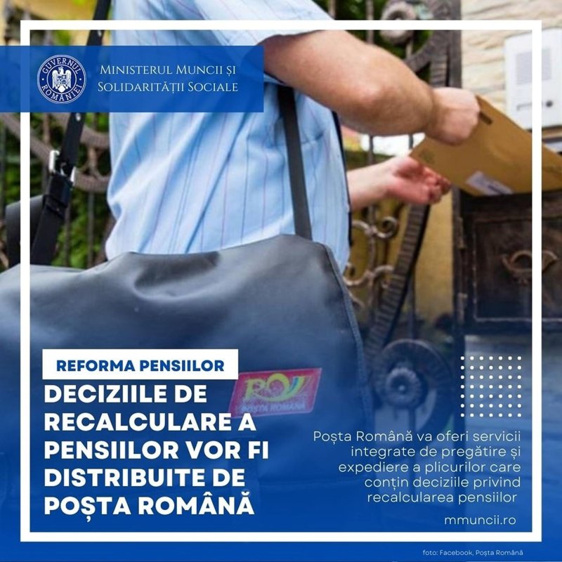 Deciziile de recalculare a pensiilor transmise prin Poştă  305852