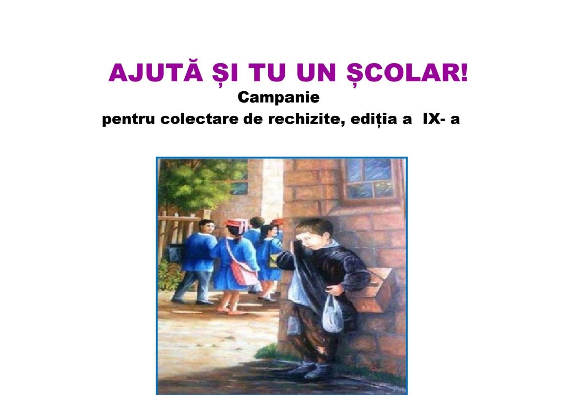 Campania „Ajută și tu un școlar!”, la cea de-a 9-a ediție 306595