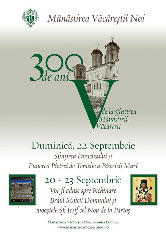 Paraclisul Mănăstirii Văcăreștii Noi va fi sfințit duminică 308960