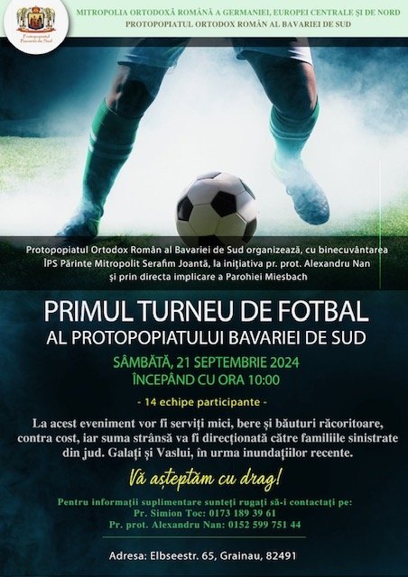 Turneu sportiv şi colectă pentru sinistrați în Protopopiatul Bavariei de Sud 309674