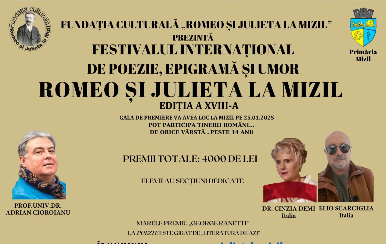 Festivalul internațional „Romeo și Julieta la Mizil” așteaptă concurenții 315665