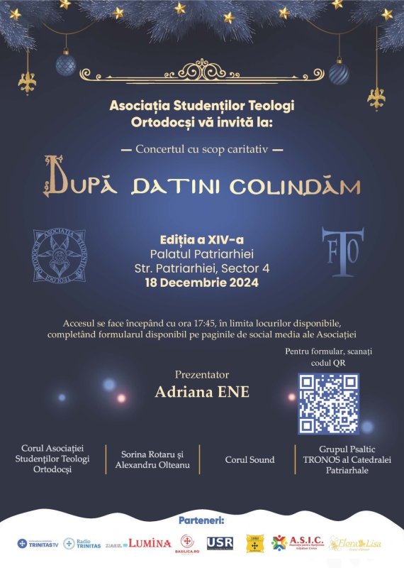 Concertul caritabil „După datini colindăm!” va avea loc la Palatul Patriarhiei 318582