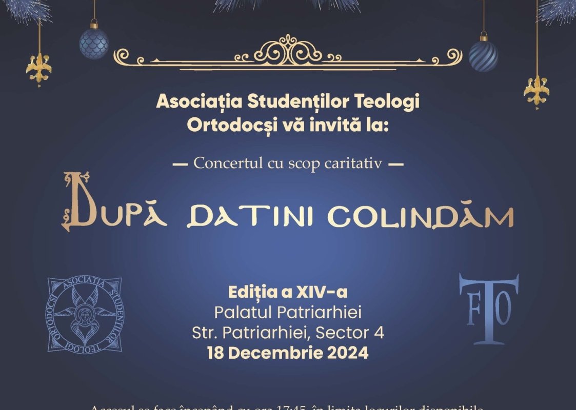 Concertul caritabil „După datini colindăm!” va avea loc la Palatul Patriarhiei 318583