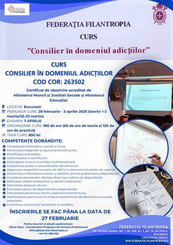 Curs de formare consilier în domeniul adicţiilor 324157