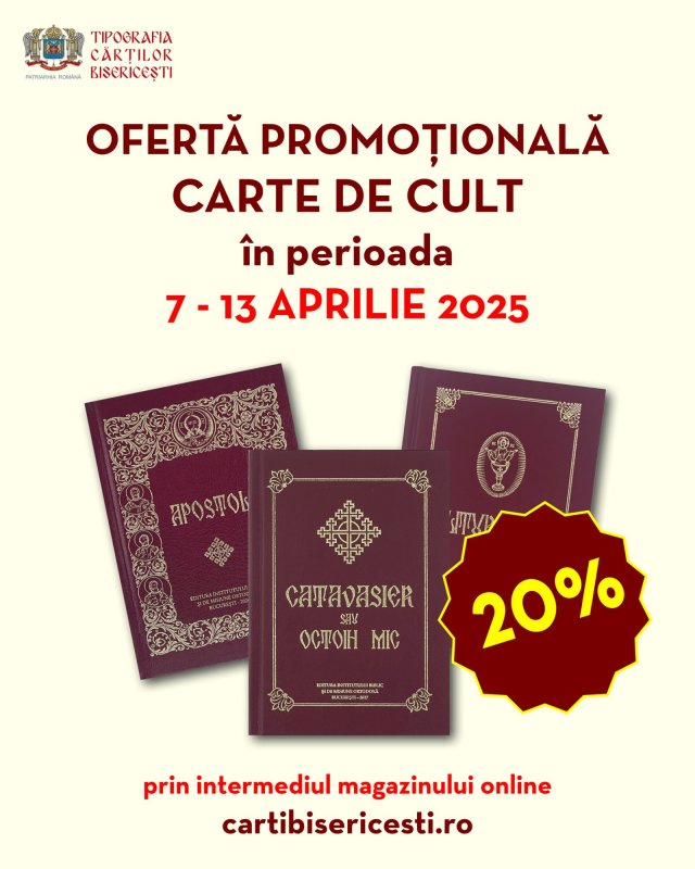 Reducere în magazinul online al Tipografiei Cărților Bisericești 327922