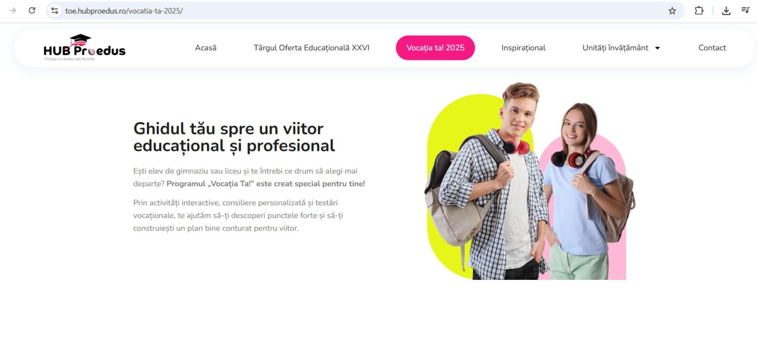 Programul educaţional „Vocaţia ta!” 332309