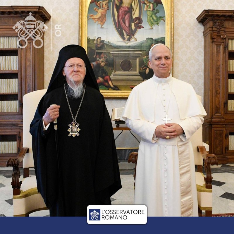 Patriarhul Ecumenic Bartolomeu s-a întâlnit cu Papa Leon al XIV-lea 332370