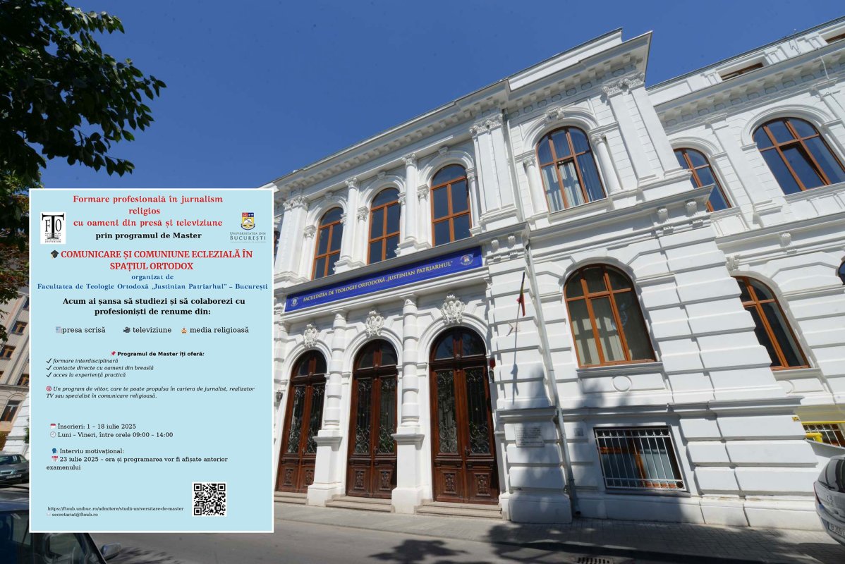 Înscrieri la masterul de Comunicare și comuniune eclezială în spațiul ortodox 335789