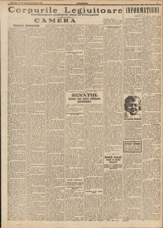 Recunoaşterea Patriarhiei Române de către Senatul României în presa vremii 335900