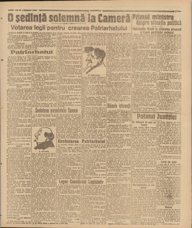 Recunoaşterea Patriarhiei Române de către Adunarea Deputaţilor în presa vremii 336390