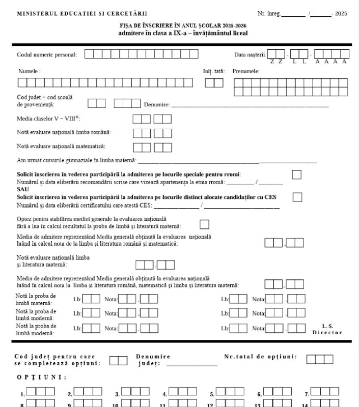 Elevii, sfătuiţi să completeze cât mai multe opțiuni 336957