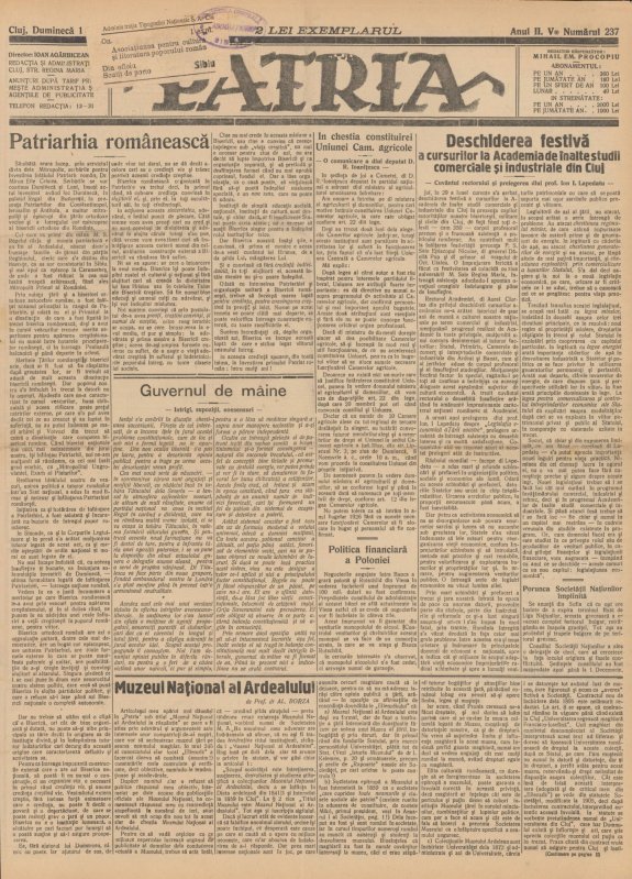 Presa a susţinut înfiinţarea Patriarhiei Române 338416