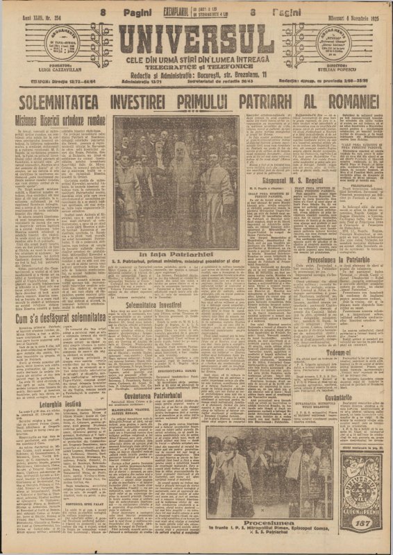 Presa a susţinut înfiinţarea Patriarhiei Române 338421