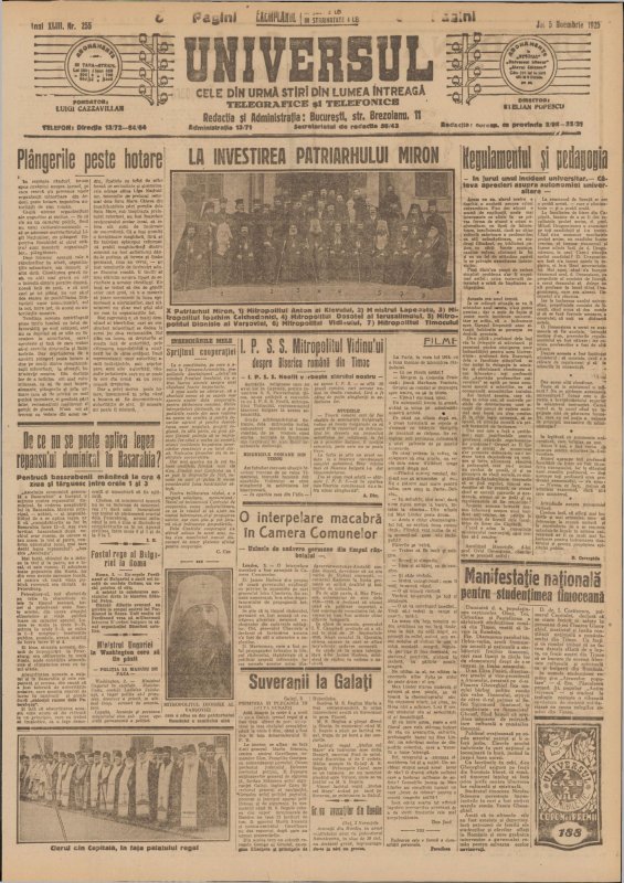 Presa a susţinut înfiinţarea Patriarhiei Române 338422