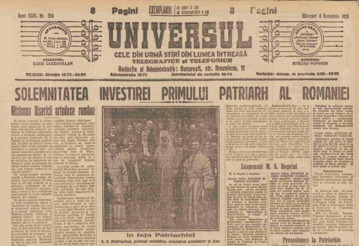 Înfiinţarea Patriarhiei Române, susţinută de clasa politică 338949