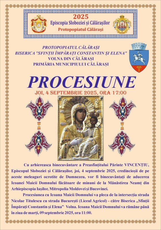 Procesiune cu Icoana făcătoare de minuni a Maicii Domnului la Călărași 340714