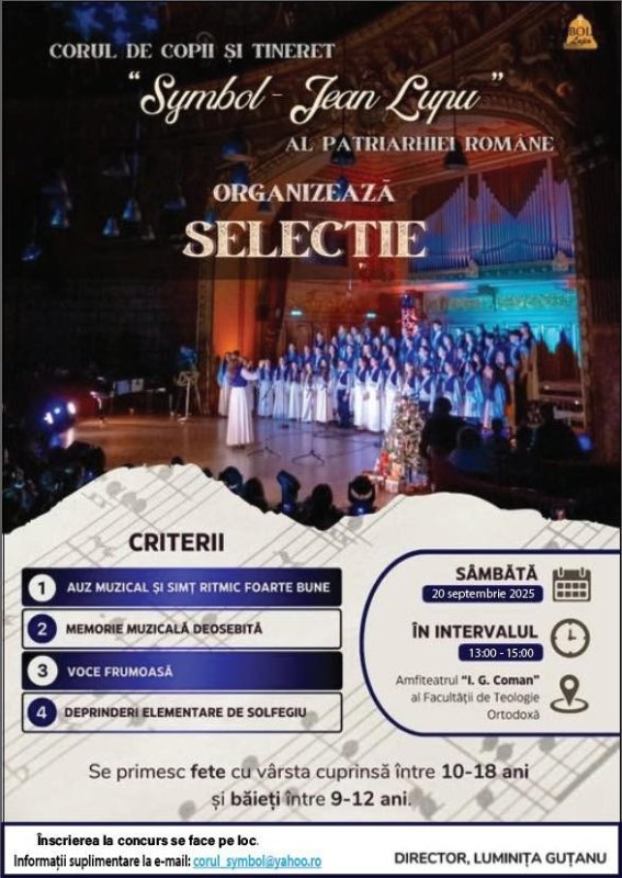 O nouă selecție organizată de Corul „Symbol - Jean Lupu” 342080